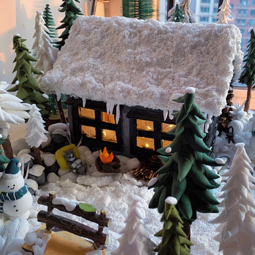 手工diy涂色瓦楞纸盒屋白模纸板房子儿童幼儿园拼装别墅城堡模型