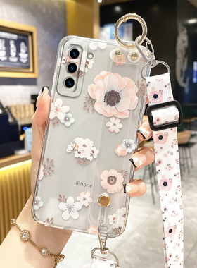 适用三星S24/S23手机壳Galaxy S22保护套S21腕带FE斜挎S25背带S20Ultra硅胶软S26全包防摔女款透明挂绳挂脖+