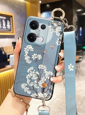 适用oppo reno13手机壳14/12保护套11硅胶10软壳9腕带8斜挎7背带6女款5全包15防摔4SE挂绳3Pro+挂脖C子5G国风