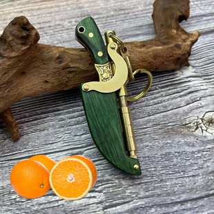 高端绿檀木全钢锻打加厚吃羊排牛排餐刀蒙古手把肉小刀切水果刀