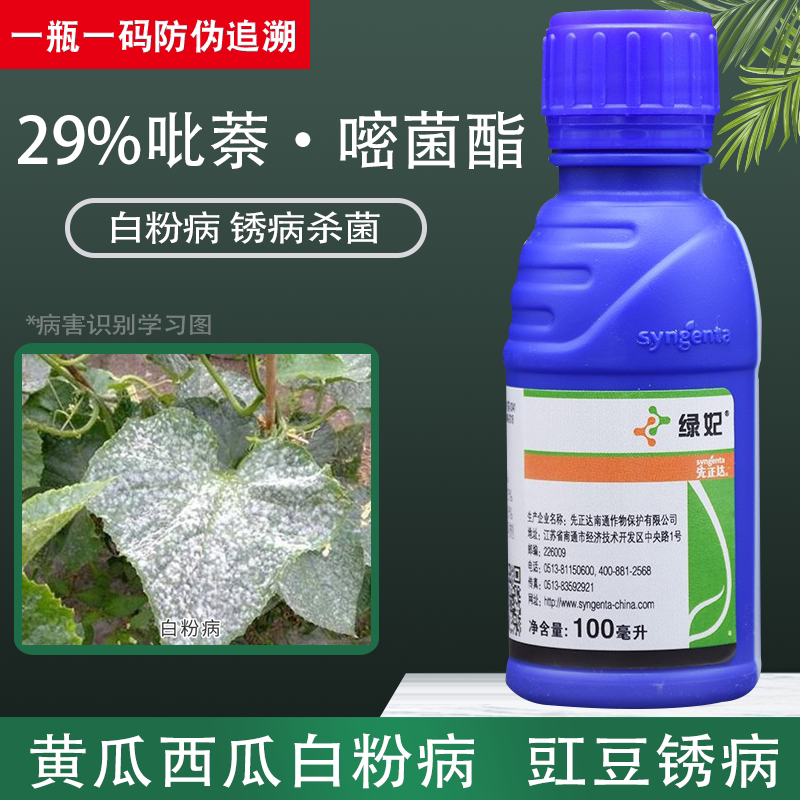 先正达绿妃吡萘嘧菌酯黄瓜西瓜白粉病豇豆锈病专用药农药杀菌剂