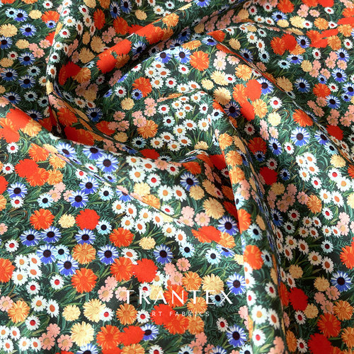 diy全棉碎花连衣裙子雏菊布料