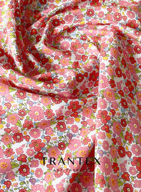 60支全棉府绸数码印花棉布服装连衣裙碎花纯棉面料布料爱西里碎花