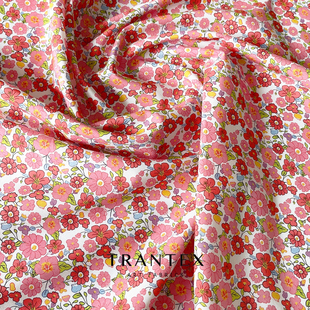 60支全棉府绸数码印花棉布服装连衣裙碎花纯棉面料布料爱西里碎花