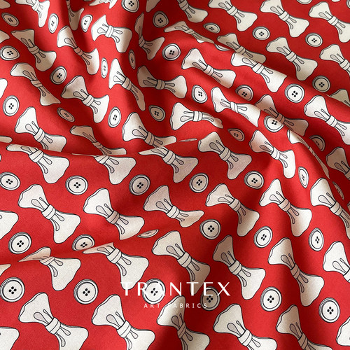 卡通蝴蝶结公主裙童装大红色布料