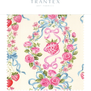 100s长绒棉轻薄高端印花碎花全棉纯棉服装连衣裙布面料草莓蝴蝶结