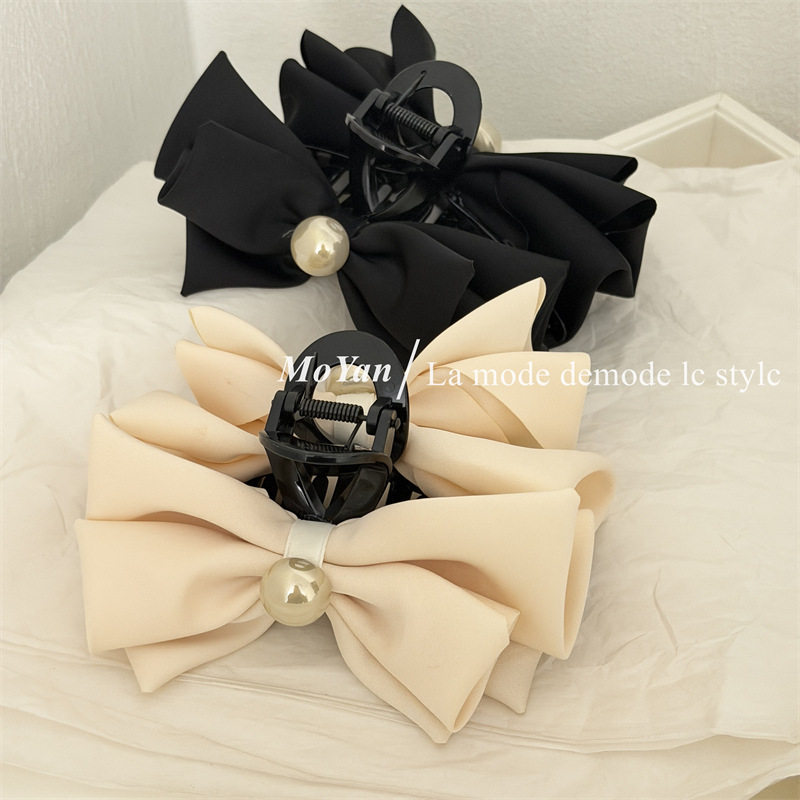 高级感珍珠蝴蝶结抓夹大号发夹女后脑勺盘发发抓气质鲨鱼夹子头饰,饰品/流行首饰/时尚饰品新,民族风发饰,淘宝优惠券,粉丝福利购,淘宝优惠卷