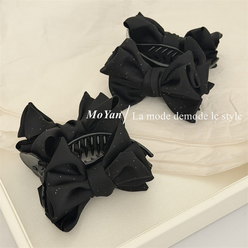 细闪缎面蝴蝶结抓夹丸子夹网红气质发夹女高马尾夹子懒人盘发神器,饰品/流行首饰/时尚饰品新,民族风发饰,淘宝优惠券,粉丝福利购,淘宝优惠卷