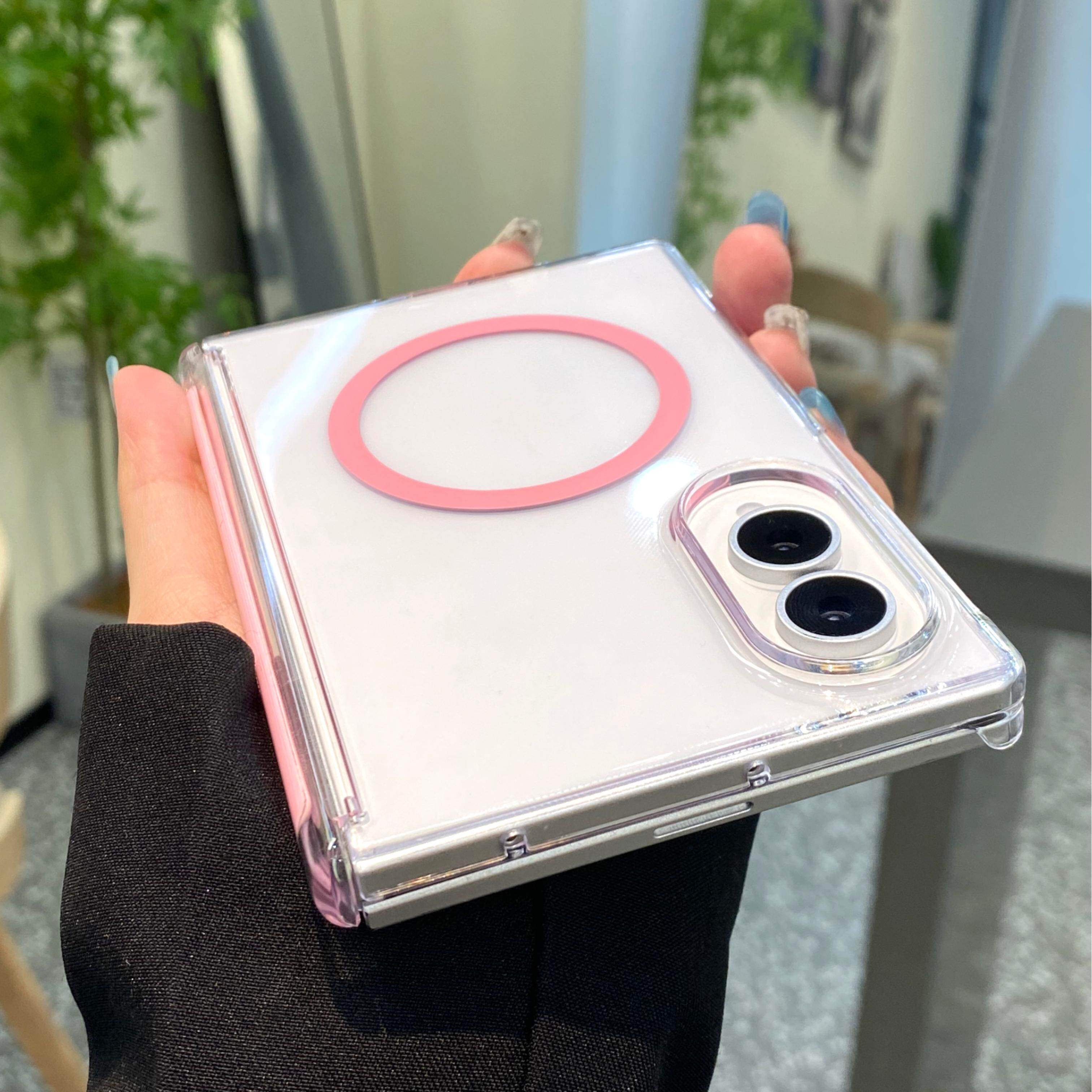 适用三星Galaxyzfold8双中轴铰链全包防摔透明磨砂保护套ZFold8折叠屏磁吸无线充高级感男士女不发黄超薄外壳