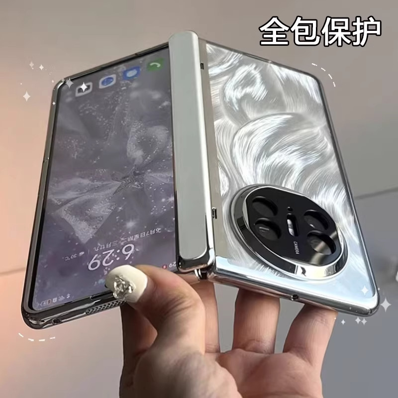 壳膜一体适用荣耀MagicV6手机壳新款OPPOFindN5中轴防摔羽纱保护套华为mtx7典藏版镜头全包mx3高档简约女外壳