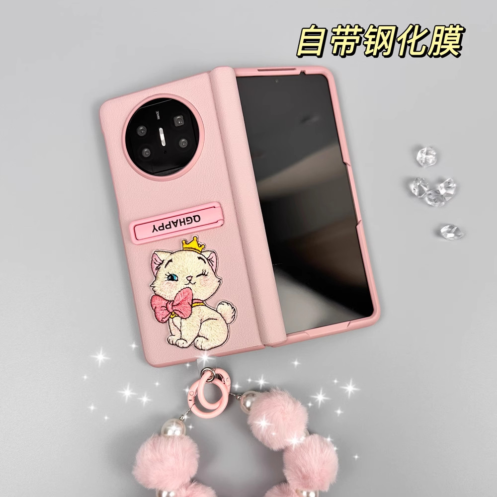 华为matex7手机壳新款带支架X6典藏版中轴全包matex5保护套xfold3壳膜一体oppo折叠屏带支架荣耀magicv女外壳