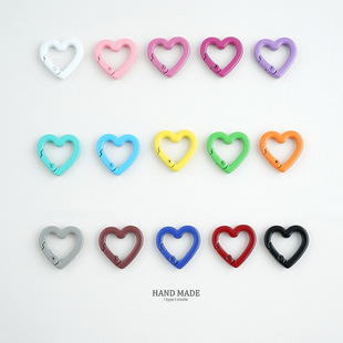 饰品弹簧挂扣扣开口彩色ins爱心钥匙扣漆弹簧圈色配件糖果DIY烤