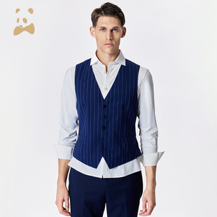 马夹背心 马甲男士 CANUDILO 卡奴迪路绵羊毛条纹西装