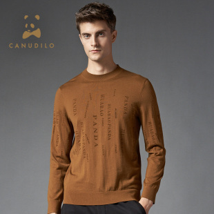 【纯羊毛】CANUDILO/卡奴迪路半高领套头针织衫羊毛毛衣男士
