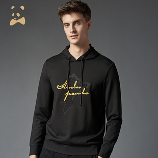 CANUDILO/卡奴迪路 连帽卫衣男手工杭绣印花T恤