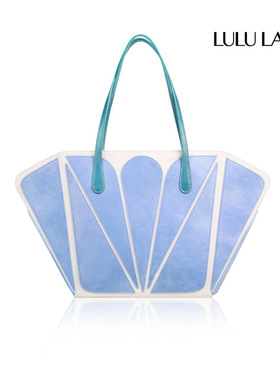 单肩腋下托特时尚通勤包帆布意大利油蜡牛皮LULU LAM原创蝴蝶系列