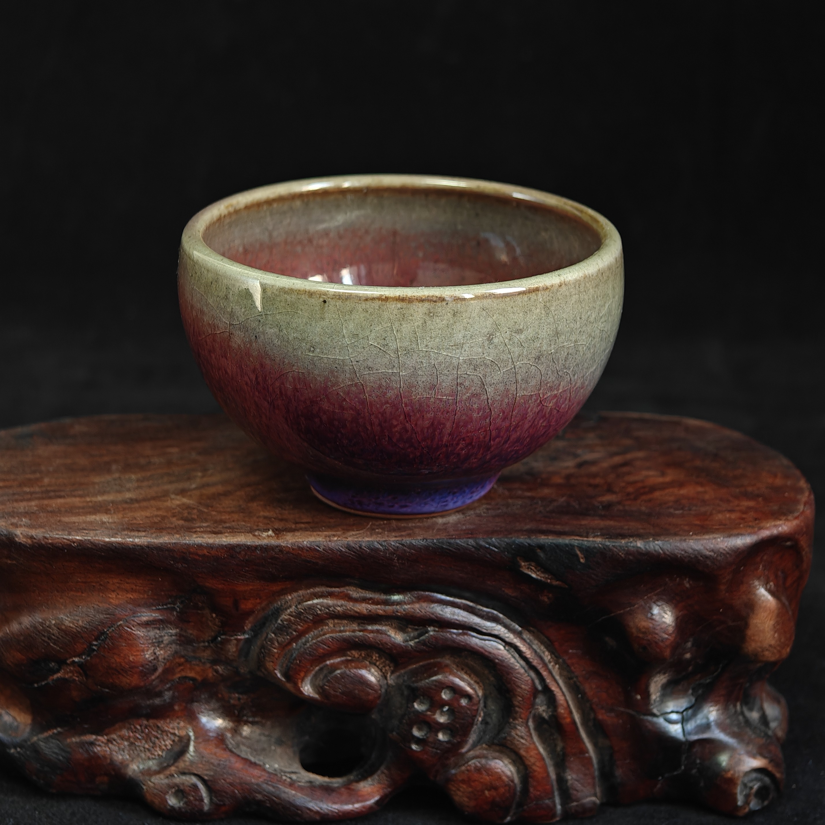 钧瓷名家宋红雨纯手工钧红窑变精品鸡心杯茶杯原矿中式复古摆件,餐饮具,茶杯,淘宝优惠券,粉丝福利购,淘宝优惠卷