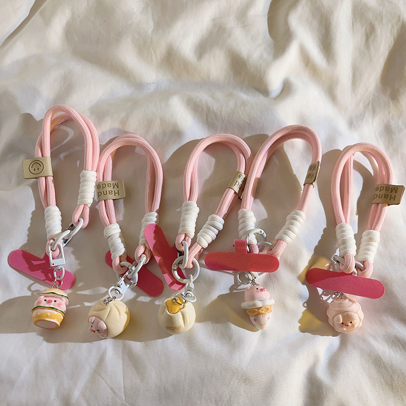 超萌立体吊坠冰淇淋萌猪编织尼龙腕带手绳适用手机壳卡通可爱女款挂饰钥匙扣耳机套百搭ins手机挂绳便携手环,3C数码配件,手机挂件/手机链,淘宝优惠券,粉丝福利购,淘宝优惠卷