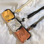 多功能收纳零钱包编织尼龙手工长绳适用于通用手机壳防丢防摔手机配饰CCD相机挂绳便携斜跨侧背挂脖网红女款