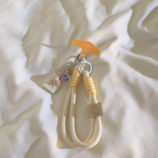 新中式国潮立体金色發麻将骰子挂件编织尼龙手绳手机壳DIY手机配饰车钥匙扣耳机套学生挂链便携手环创意女款