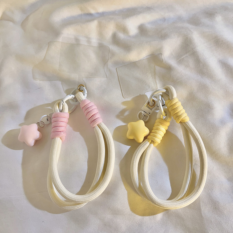 简约风尼龙手工编织绳挂绳钥匙扣