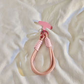 简约ins少女粉色编织尼龙手绳适用于手机壳百搭ins手提防丢手腕带手环CCD相机拍立得挂链车钥匙扣耳机挂件691