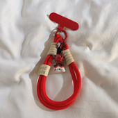 趣味立体卡通红铃铛墨镜KT猫编织尼龙挂绳适用于手机壳百搭创意可爱ins女款 钥匙耳机套挂件便携挂饰腕带手环