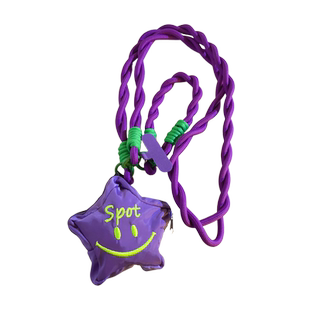 创意百搭ins立体紫色星星包编织长绳适用手机壳潮流个性手机配饰CCD相机拍立得短款结实挂绳便携侧背网红女款