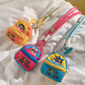 趣味ins卡通立体创意小新零钱包包编织斜跨长绳适用通用手机壳DIY创意手机挂绳可爱女款 防丢防摔户外便携挂脖