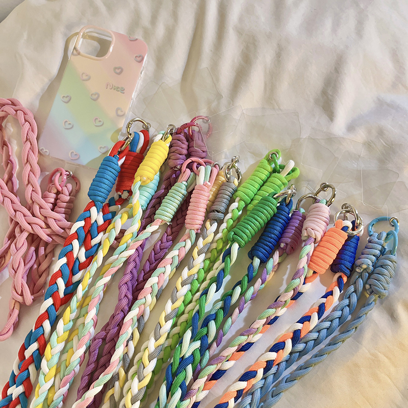 ins韩系手工编织绳彩色长款挂绳
