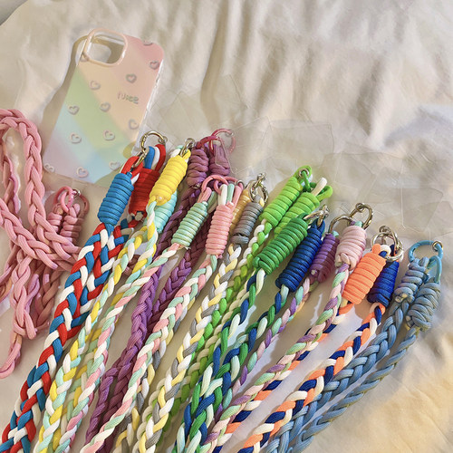 ins韩系手工编织绳彩色长款挂绳