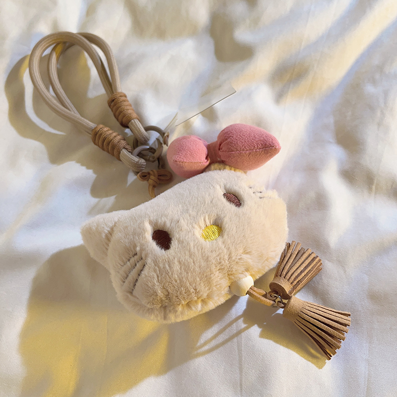 流苏大头KT猫挂饰编织手工挂绳