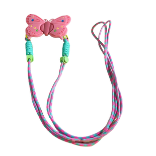 韩风ins立体硅胶蝴蝶背夹编织斜跨长绳适用于手机壳百搭创意女款支架防丢防摔手机挂饰便携侧背户外挂绳挂脖