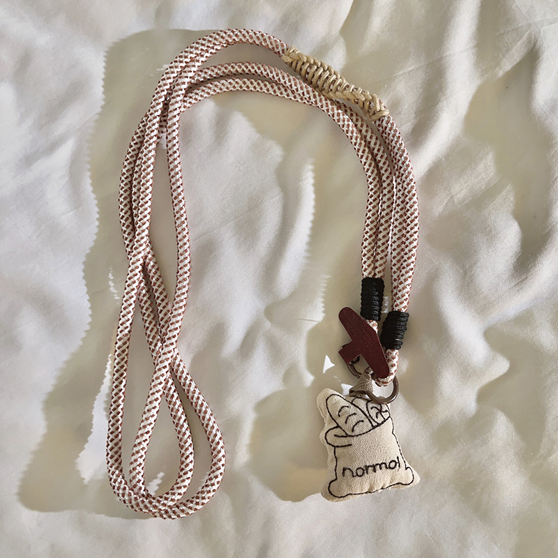 布艺面包袋立体挂饰编织带斜跨长绳适用于手机壳挂绳ins手机挂件多功能通用户外ccd相机侧肩便携背带挂脖防丢