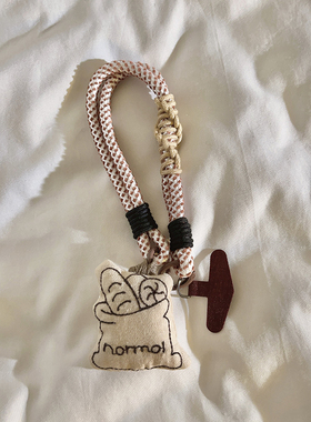 ins面包袋挂件棕色螺旋纹短绳适用于手机壳多功能手机链百搭防丢学生背包挂饰汽车钥匙扣ccd便携挂绳防丢女款