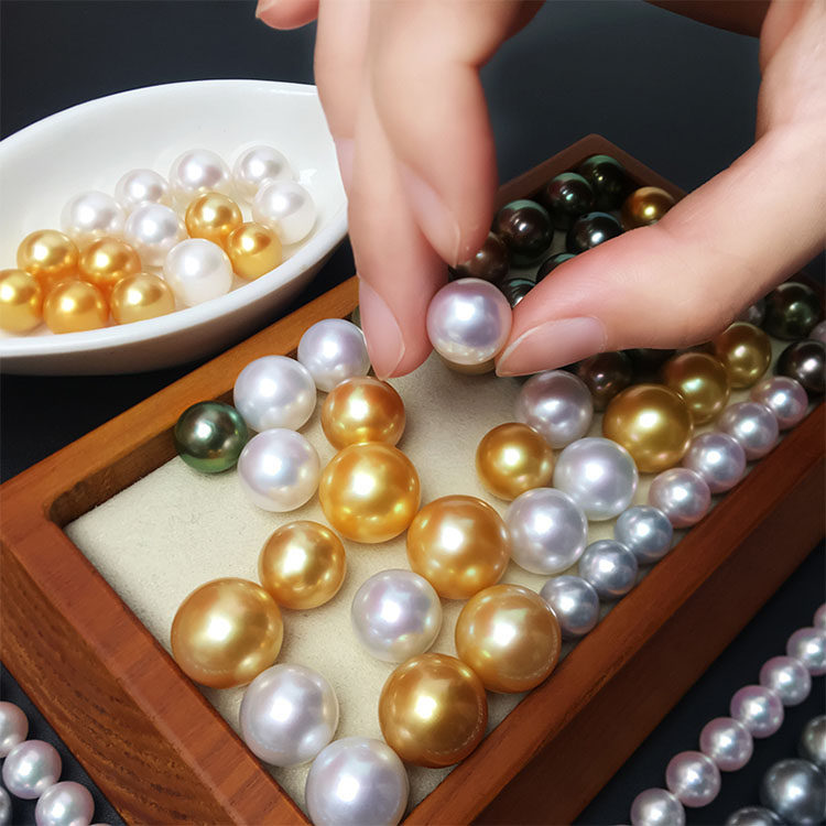 dg家 天然海水akoya珍珠金珠澳白大溪地 项链淡水18k耳钉戒指吊坠