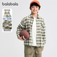 长袖 春秋女童儿童宝宝韩版 上衣 百搭新款 巴拉巴拉男童棉质格子衬衫