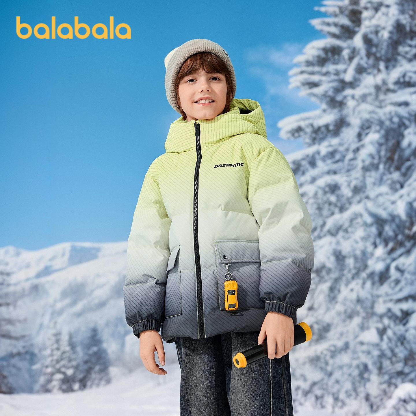【商场同款】巴拉巴拉儿童玩具羽绒服男童连帽童装2025冬新款防护