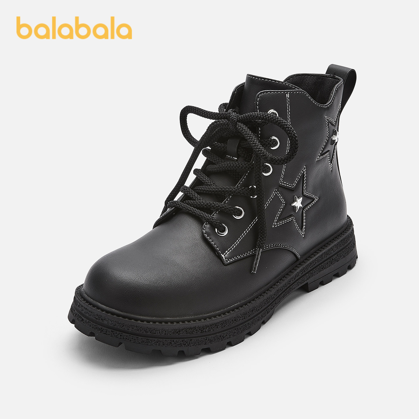 巴拉巴拉童鞋儿童靴子马丁靴女童鞋子英伦风秋冬短靴拉链潮流防滑