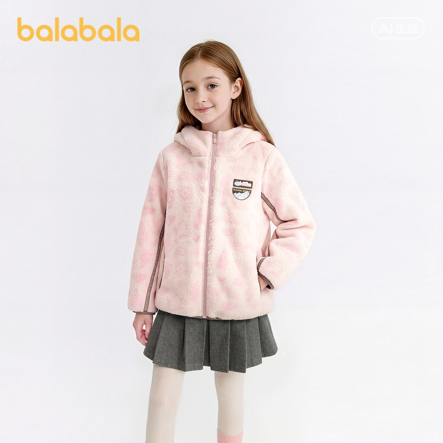 巴拉巴拉女童棉服外套羊羔绒百搭