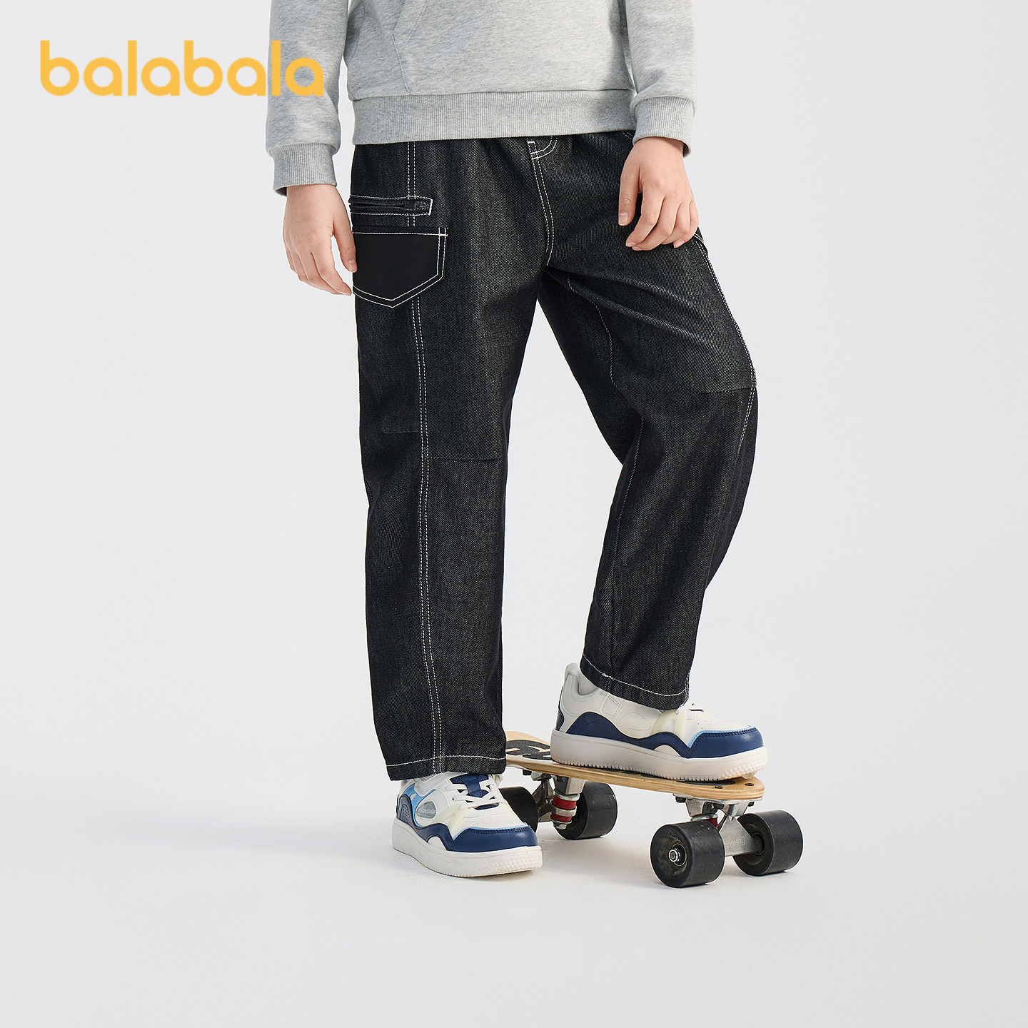 巴拉巴拉长裤男童软牛仔气球裤潮