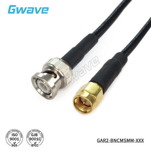 谷波互连BNC公-SMA公射频连接线 RG223柔性电缆组件 转接线 3GHz