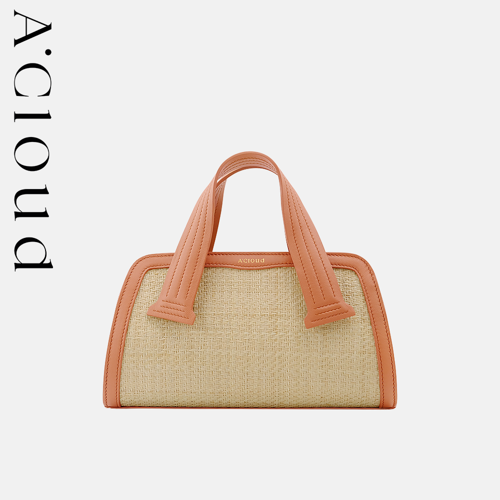 A.Cloud撞色波士顿手提包