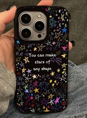 满屏英文星星适用于vivoy78手机壳y93/y100/y200新款y51s/y35全包s19pro亮面s18/s16/s12防摔x90x70x50保护套
