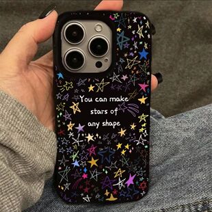 y100 s16 y200新款 y35全包s19pro亮面s18 s12防摔x90x70x50保护套 y51s 满屏英文星星适用于vivoy78手机壳y93