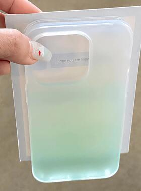 渐变薄荷绿适用于红米note13pro手机壳k80/k70/k60/k50防摔note12/11T/10小米15/14软硅胶civi3磨砂保护套