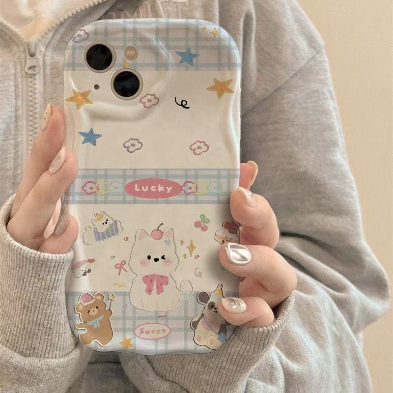 韩风ins小众新款时尚曲边纹硅胶防摔保护套