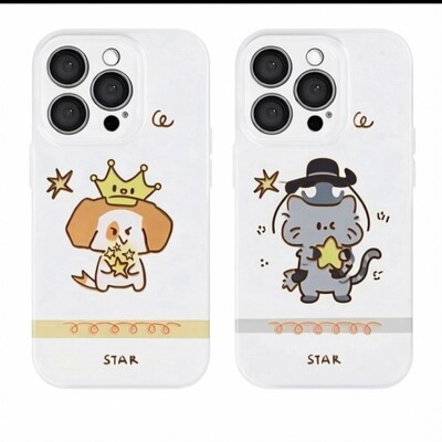 卡通情侣猫咪适用于realme15手机壳真我GTneo6se防摔Q5i/Q3pro新款v20v23v25v30v60全包neo8/7亮面gt2保护套