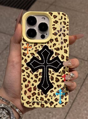 豹纹十字架适用于vivos20/s19/s18手机壳y100i/y78/y52s/y35液态大孔IQQOneo10/9pro新款防摔z8/z7i保护套