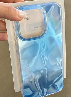 水波纹适用荣耀magic6手机壳x50x40x30新款60/70/80/90梦幻蓝色100pro高级感play5防摔畅玩20pro时尚小清新女